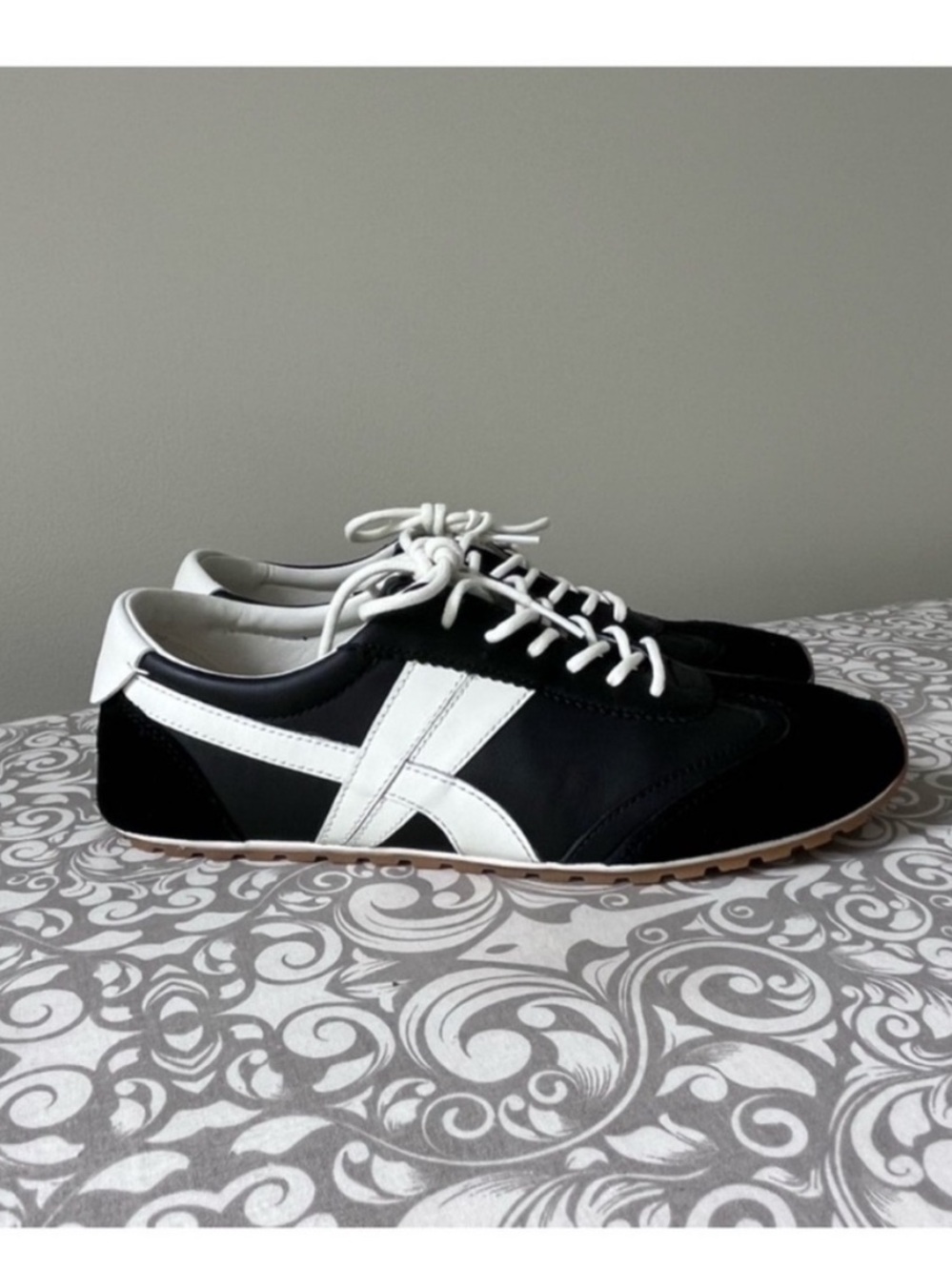 Tory Burch Black and White Hank Field Sneakers